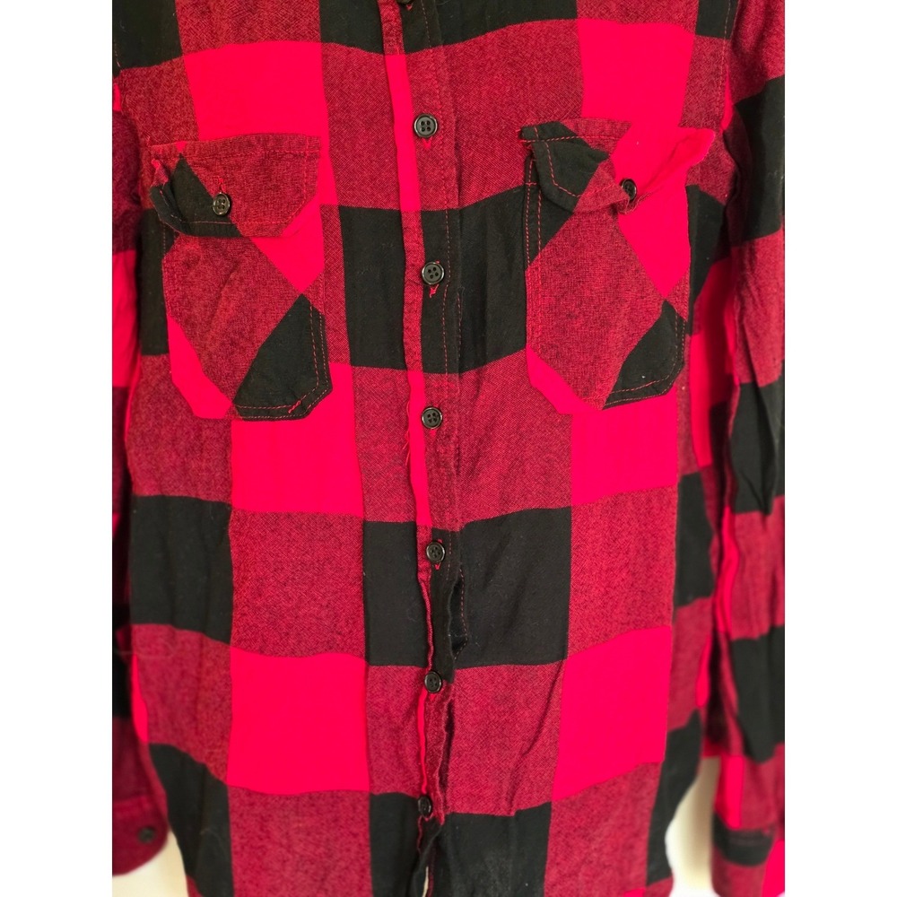 Thread Supply Red Black Buffalo Plaid Flannel Shirt Long Sleeve W Medium /0213